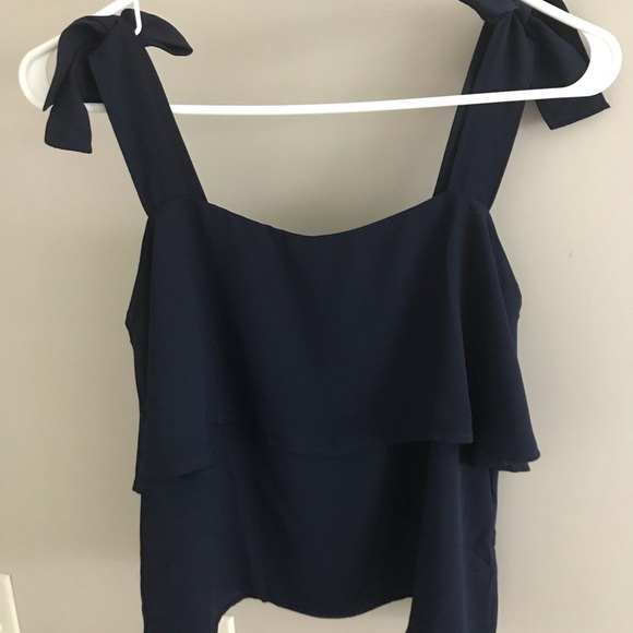 Loft blue chiffon top - Picture 5 of 7